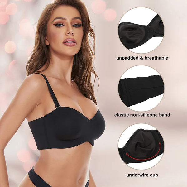 (Buy 1 Get 1 Free) Full Support Non-Slip Convertible Bandeau Bra