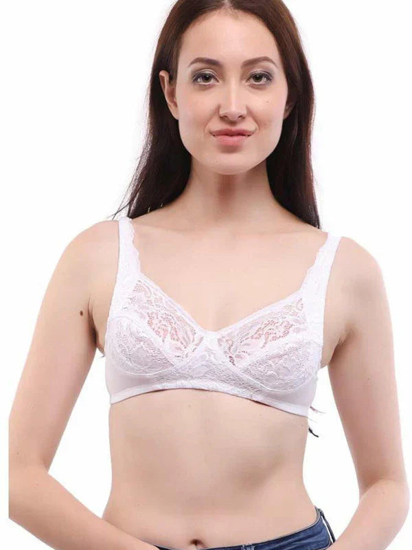 White Non Padded Non Wired Full Coverage  Bra ( Pack of 2 )