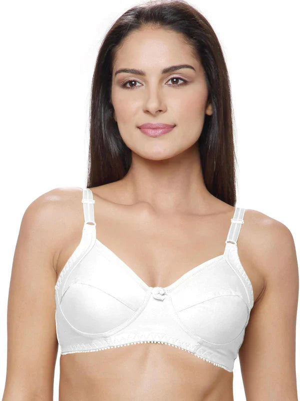 White Non Padded Non Wired Full Coverage Bra ( Pack of 2 )