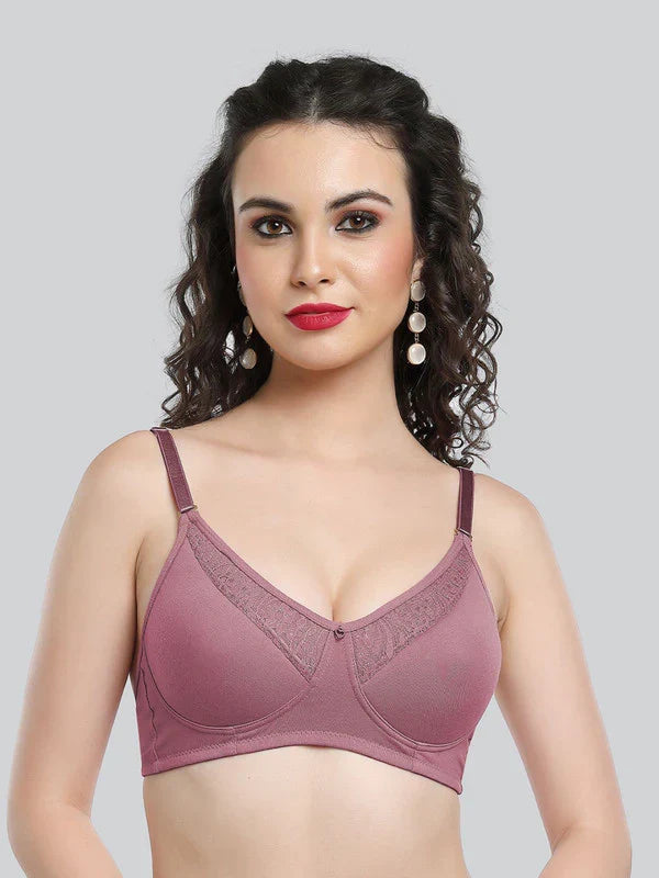 Antic-Rose Padded Non Wired Full Coverage Bra ( Pack of 2 )